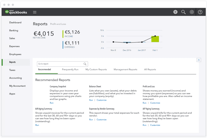 QuickBooks reports overview