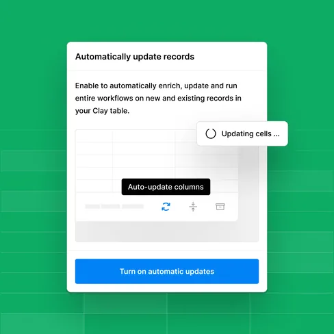 Clay automatic record updates