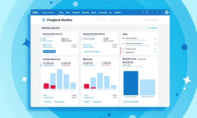 Xero business overview dashboard