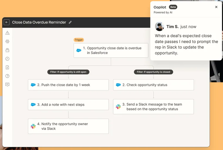 Zapier overdue-deal reminder workflow