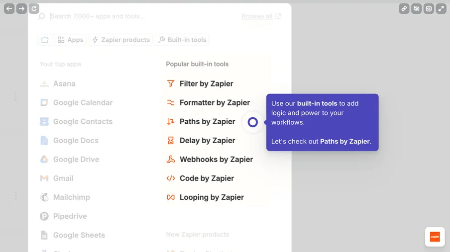 Zapier built-in tools